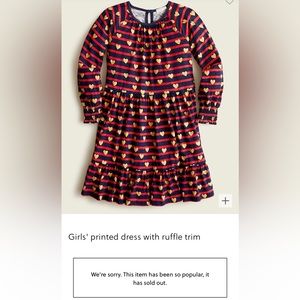 NEW / crewcuts Girls' printed dress with ruffle trim